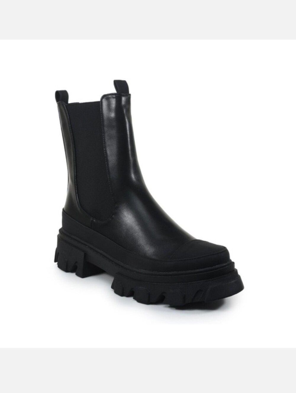Portland Boot Company Black Pull On Chunky Chelsea Double Tap Boots Women's 9